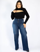 Calça Modeladora Afina Cintura Jeans Fittform Wide