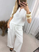 Kit 2 Conjuntos Blusa Decote V e Calça