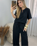 Kit 2 Conjuntos Blusa Decote V e Calça