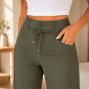 (Compre 1 e Leve 2) Calça Pantalona Gabi em Malha de Seda Gelo e Poliéster