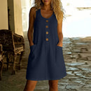 Vestido Livora™ Com Botões Chiques e Bolsos Frontais