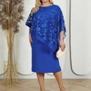 Vestido Éden™ com Sobreposição Estilo Poncho Rendada / O Encontro Perfeito entre Charme e Feminilidade!"