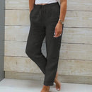 (Compre 1 Leve 2) Calça Cagliari™ em Linho de Algodão e Cós Ajustável