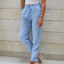 (Compre 1 Leve 2) Calça Cagliari™ em Linho de Algodão e Cós Ajustável