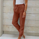 (Compre 1 Leve 2) Calça Cagliari™ em Linho de Algodão e Cós Ajustável