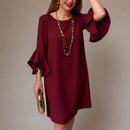 Vestido Lorien™ com Mangas Amplas em Babados e Caimento Fluido / Movimento Delicado Que Transforma a Produção.