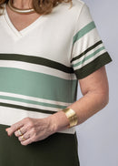 Vestido Elisa — Listras Largas em Viscolycra Encorpada