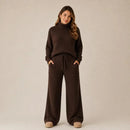 (Pague 1 Leve 2) Conjunto Tatiana de Tricot Mousse - Blusa Gola Alta + Calça