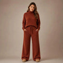 (Pague 1 Leve 2) Conjunto Tatiana de Tricot Mousse - Blusa Gola Alta + Calça