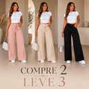 (Compre 2 e Leve 3) Calça Pantalona Gabi em Malha de Seda Gelo e Poliéster