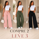 (Compre 2 e Leve 3) Calça Pantalona Gabi em Malha de Seda Gelo e Poliéster